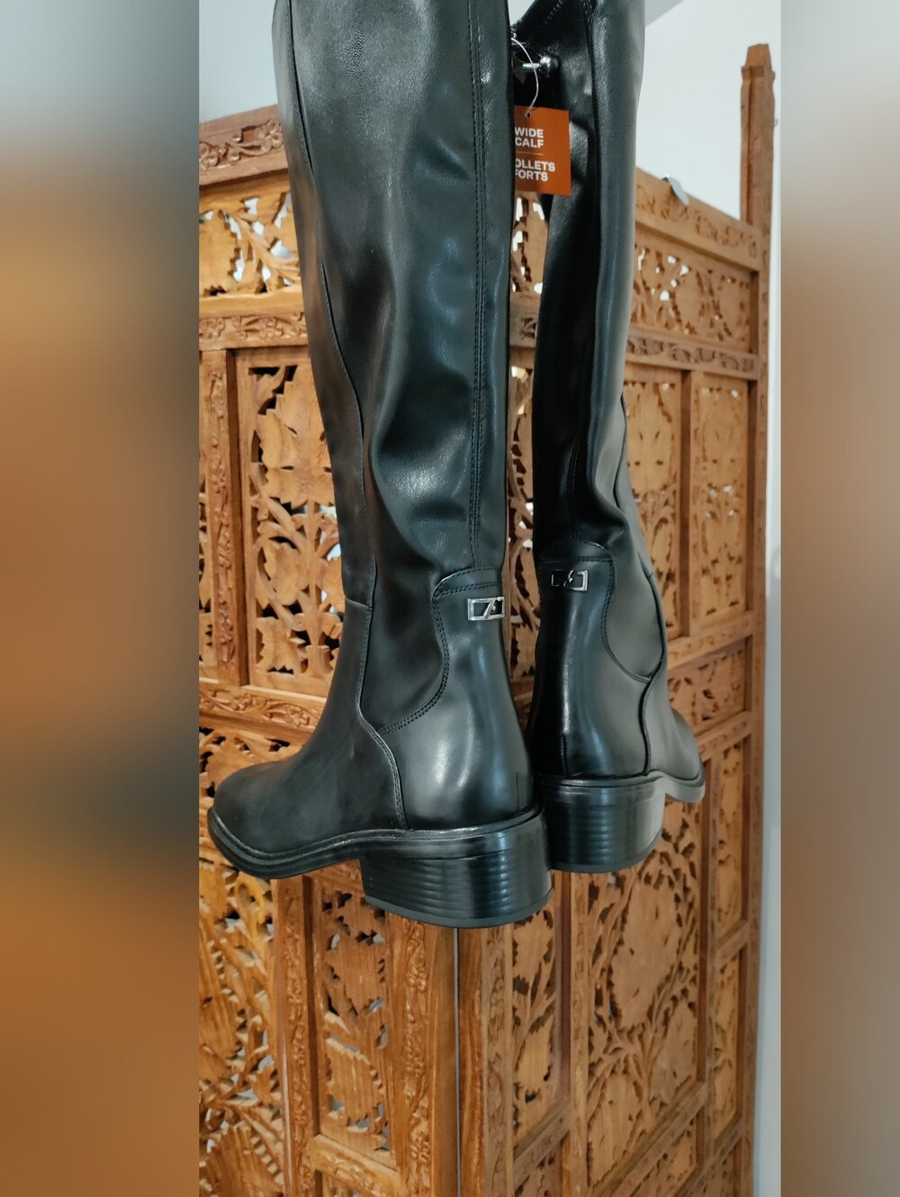 NWT-Franco Sarto Gisella Wide Calf Leather Knee-High Boots-Women's Size 9W - Picture 5 of 5
